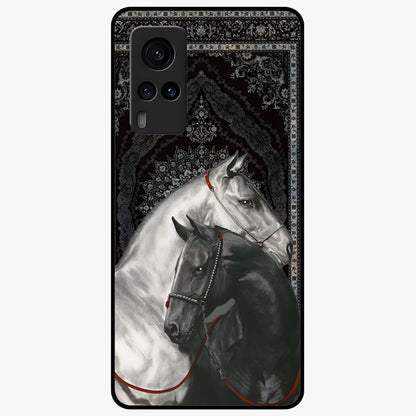 Majestic Ride Legacy Glass Case showing flat back view with powerful automotive inspired artwork and glossy glass finish.
