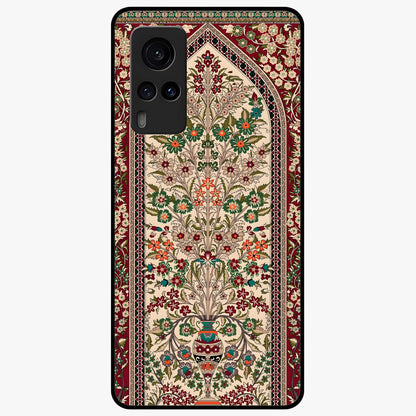 Persian Inspired Glass Case showing flat back view with ornate Persian style pattern artwork and glossy glass finish.