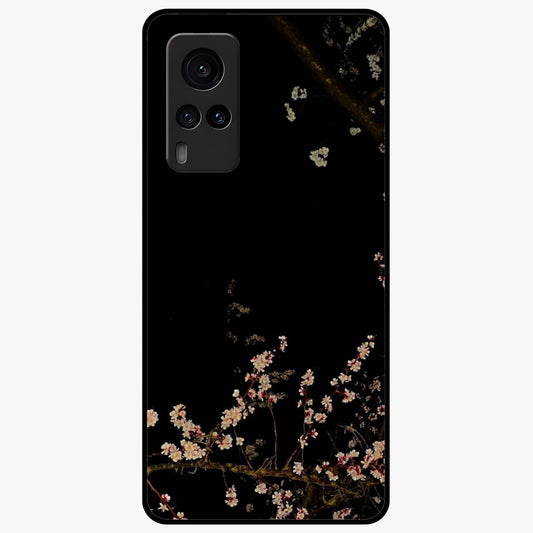 Petal Moon Light With Custom Name Glass Case showing flat back view with floral moonlight artwork and personalized name design.