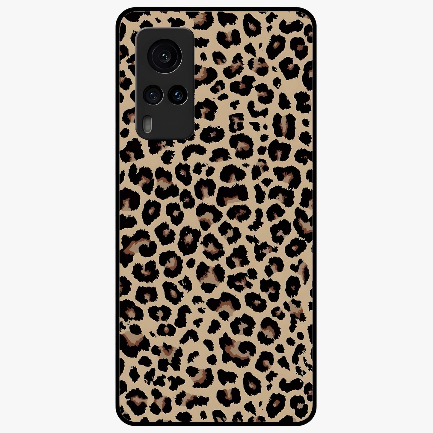 Savage Chic Pattern Glass Case showing flat back view with stylish patterned artwork and glossy glass finish.