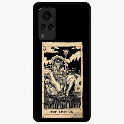 The Empress Glass Case showing flat back view with regal feminine artwork and glossy glass finish.