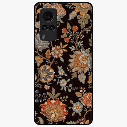 Vintage Floral Dream Glass Case showing flat back view with classic floral artwork and glossy glass finish.