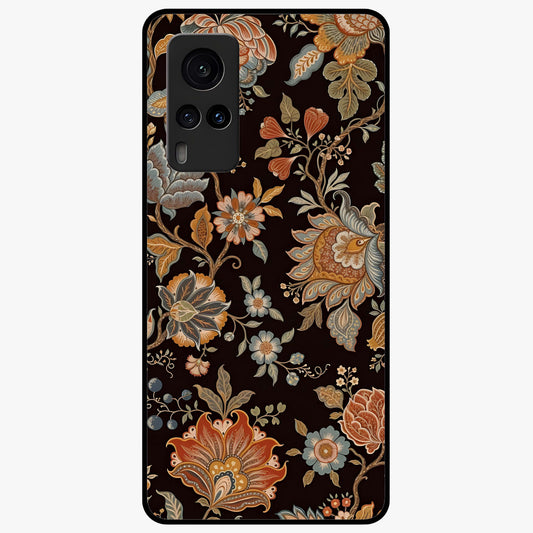 Vintage Floral Dream Glass Case showing flat back view with classic floral artwork and glossy glass finish.