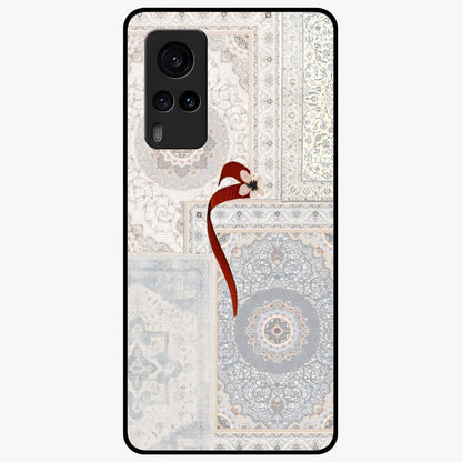 White Aesthetic Bow Glass Case showing flat back view with minimal bow artwork and glossy glass finish.