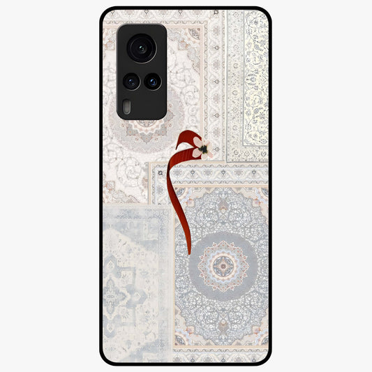 White Aesthetic Bow Glass Case showing flat back view with minimal bow artwork and glossy glass finish.