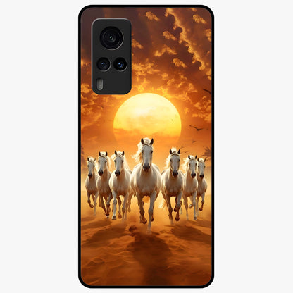 Wild Sunset Majesty Glass Case showing flat back view with majestic sunset landscape artwork and glossy glass finish.