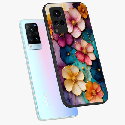 Artlyn Grace Flower Pattern Glass Case displayed in angled mockup highlighting delicate flower pattern design and smooth glass surface.