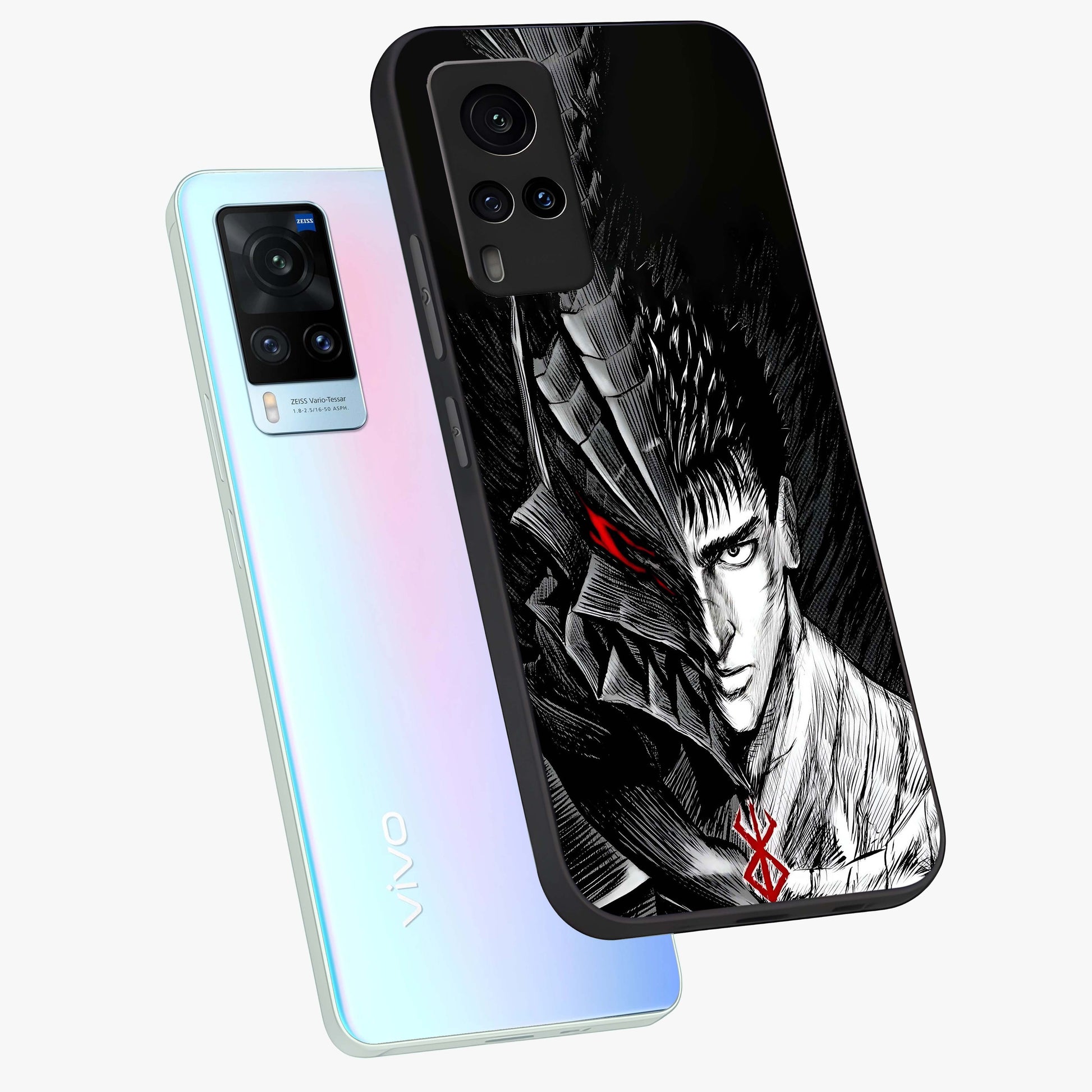 Berserker Blood Oath Glass Case displayed in angled mockup highlighting dark fantasy graphic design and powerful theme.