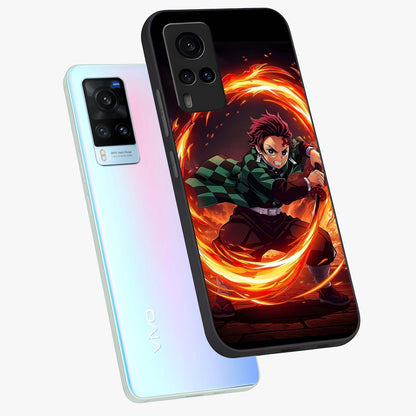Blazing Sword Resolve Glass Case displayed in angled mockup highlighting powerful sword illustration and bold fantasy theme.
