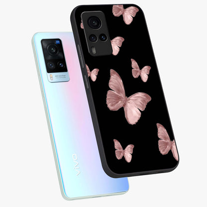 Butterfly Pattern Glass Case displayed in angled mockup highlighting delicate butterfly design and aesthetic pattern style.