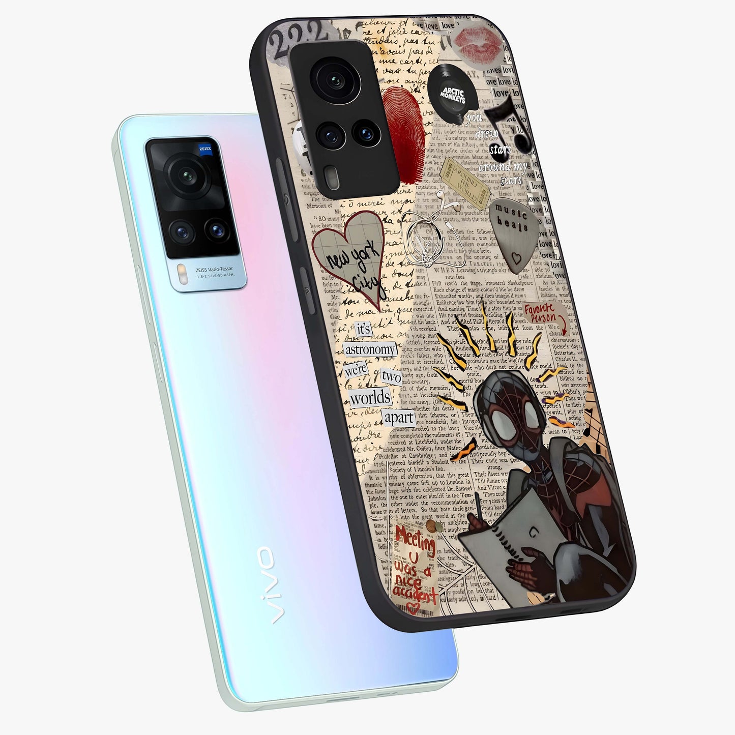 City Dream Sketch Glass Case displayed in angled mockup highlighting minimal city illustration with aesthetic sketch style.