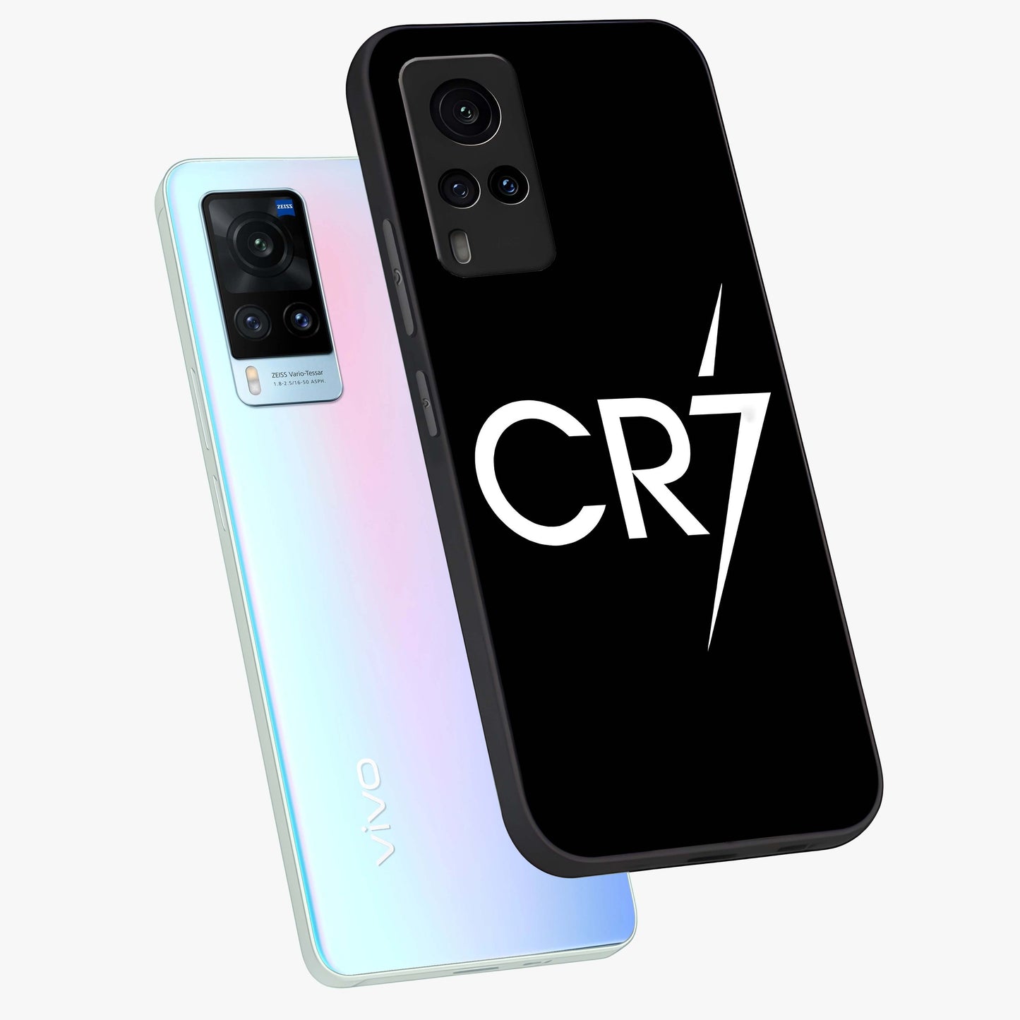 Cr7 Elite Strike Glass Case displayed in angled mockup highlighting powerful sports graphic with bold athletic theme.