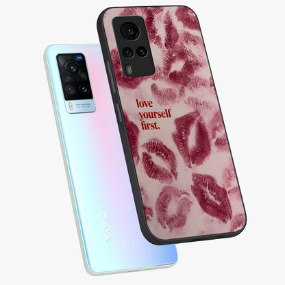 Crimson Kiss Love Glass Case displayed in angled mockup highlighting bold love inspired design with modern aesthetic style.