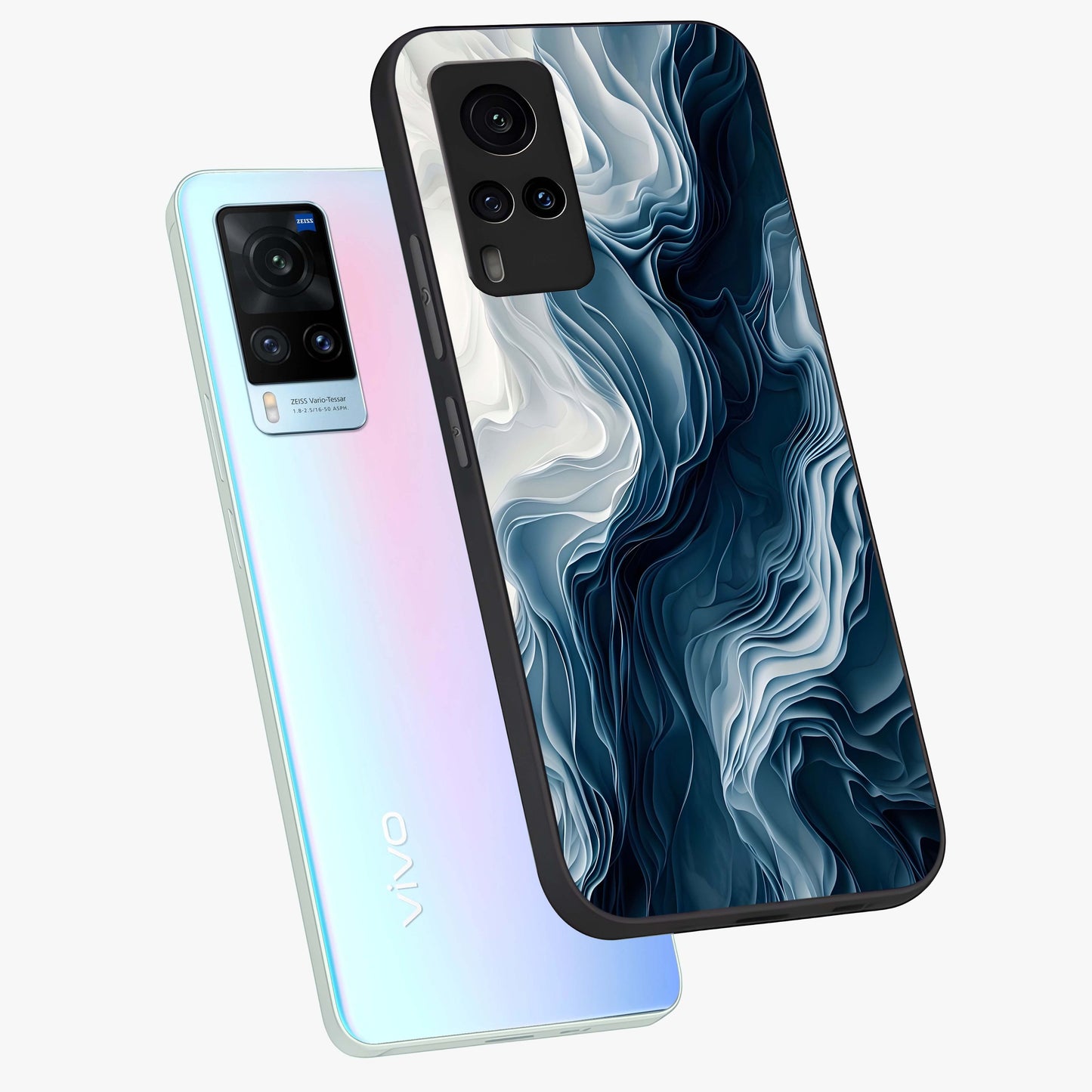 Ethereal Paper Marble Glass Case displayed in angled mockup highlighting elegant marble pattern with modern aesthetic style.