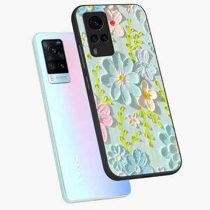 Frosted Petal Garden Glass Case displayed in angled mockup highlighting delicate flower petal design with calm garden aesthetic.