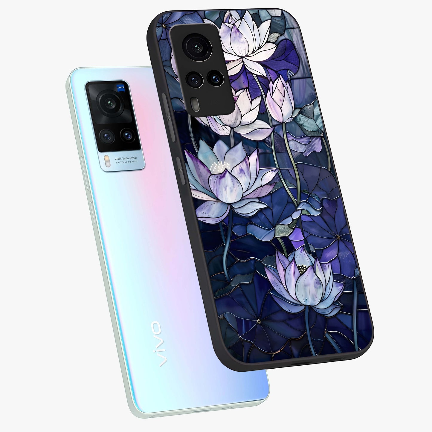 Gloss Petal Rush Glass Case displayed in angled mockup highlighting vibrant petal design with elegant floral aesthetic.