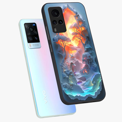 Glow Forest Portal Glass Case displayed in angled mockup highlighting mystical forest design with magical glowing aesthetic.