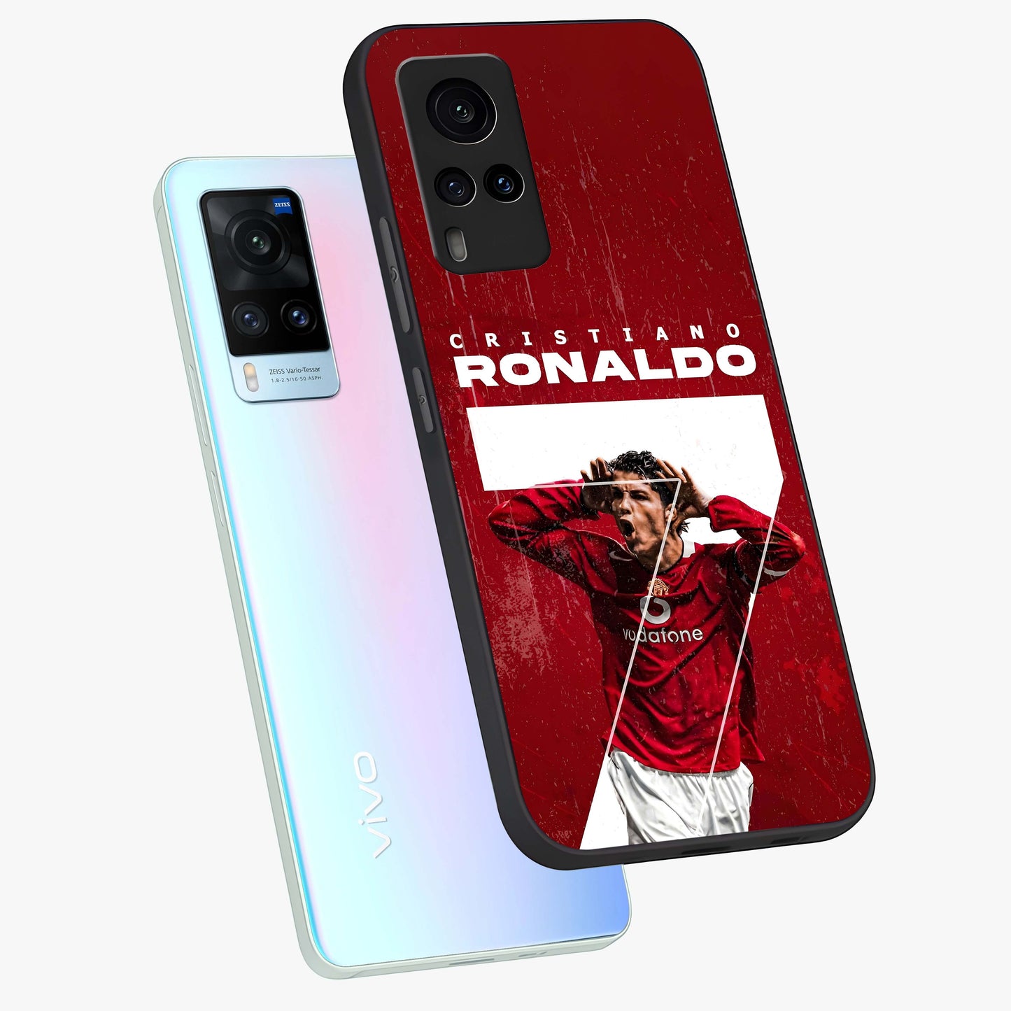 Goal Celebration Legacy Glass Case displayed in angled mockup highlighting energetic sports celebration design with bold athletic theme.