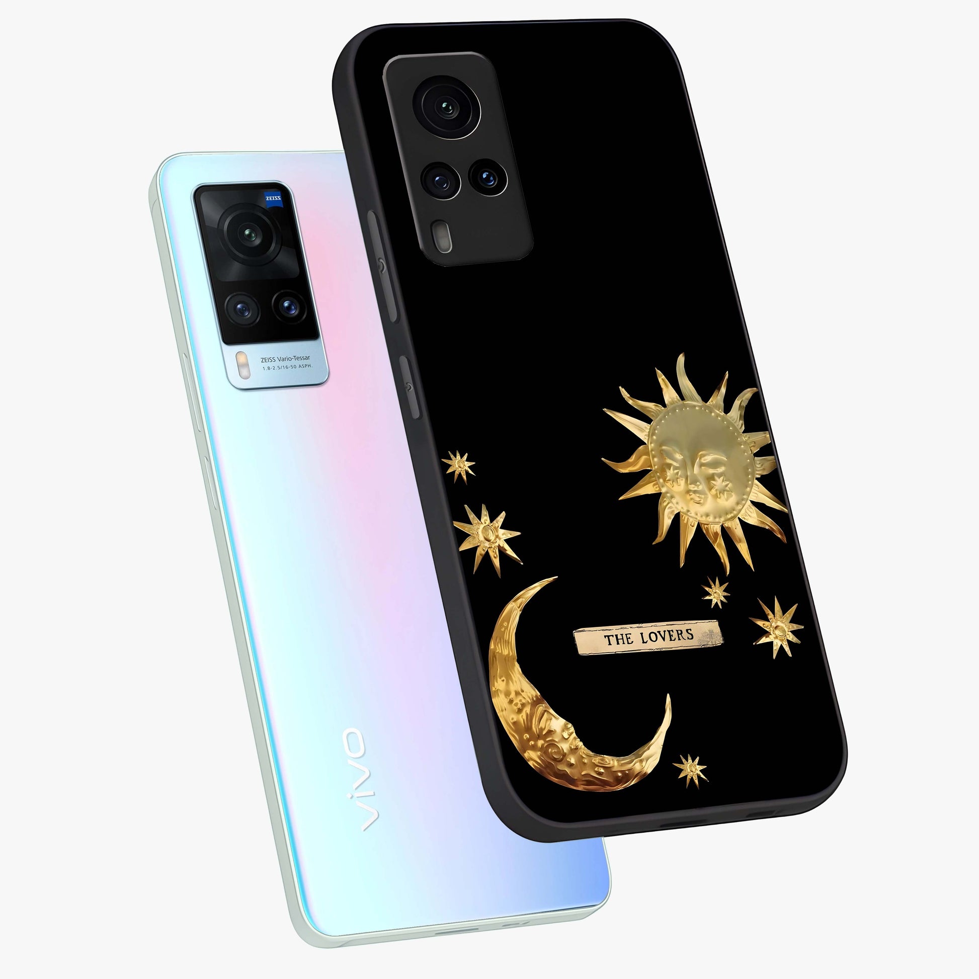 Gold Sun Blush Glass Case displayed in angled mockup highlighting radiant sun design with warm golden aesthetic.