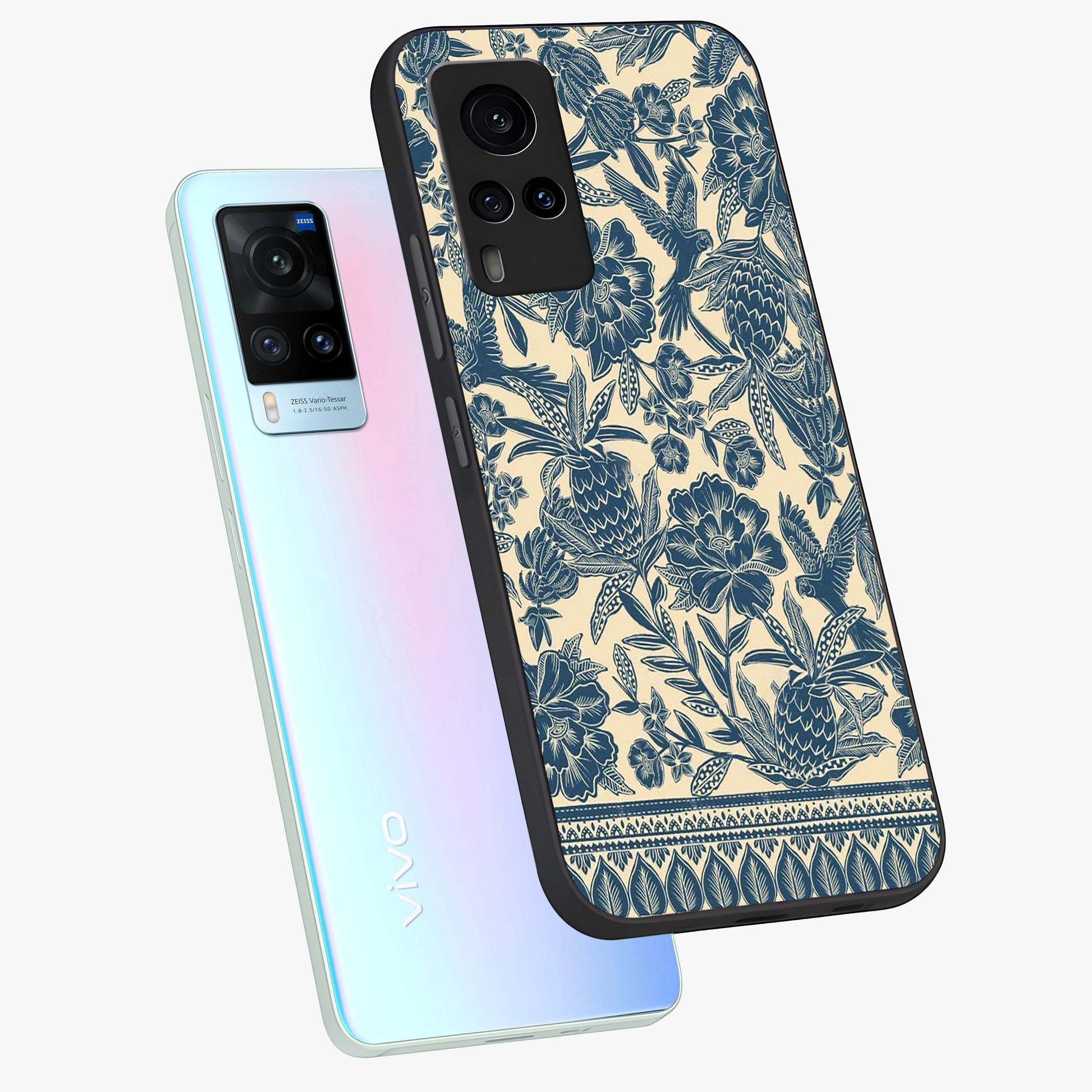 Heirloom Wild Bloom Glass Case displayed in angled mockup highlighting botanical bloom design with classic aesthetic style.