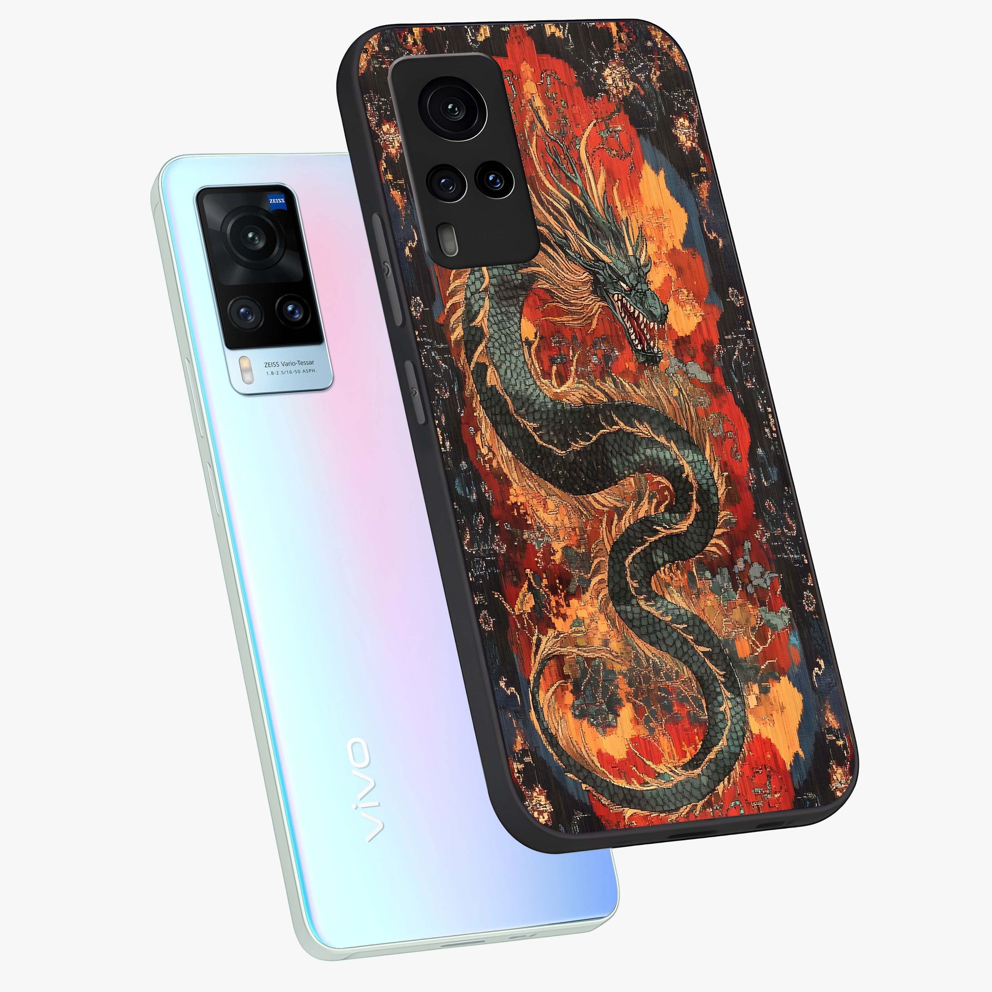 Inferno Dragon Soul Glass Case displayed in angled mockup highlighting powerful dragon illustration with inferno aesthetic.