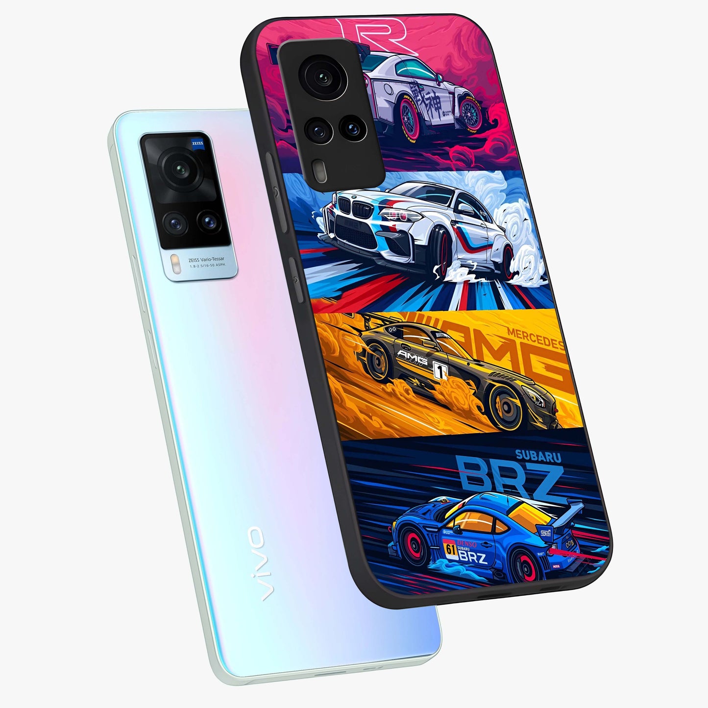 JDM Sports Car Glass Case displayed in angled mockup highlighting sleek Japanese racing car design with automotive aesthetic.