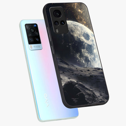 Lunar Horizon Glow Glass Case displayed in angled mockup highlighting celestial moon design with dreamy night aesthetic.