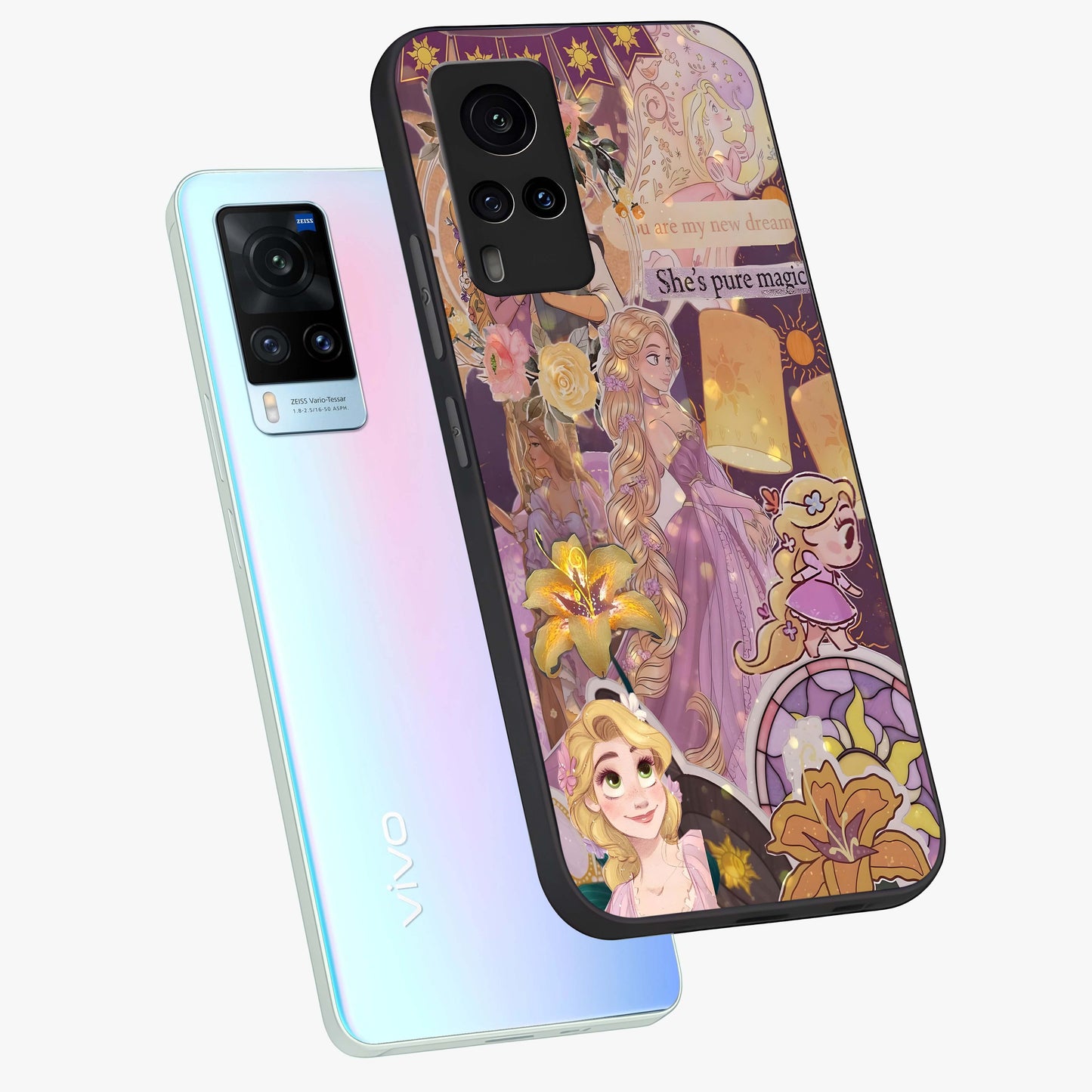 Magical Tangled Dream Glass Case displayed in angled mockup highlighting whimsical fantasy design with magical aesthetic.