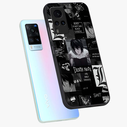 Midnight Chaos Mind Glass Case displayed in angled mockup highlighting chaotic artistic design with dramatic midnight aesthetic.