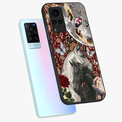 Moonlit Royal Stallion Glass Case displayed in angled mockup highlighting powerful stallion illustration with royal night aesthetic.