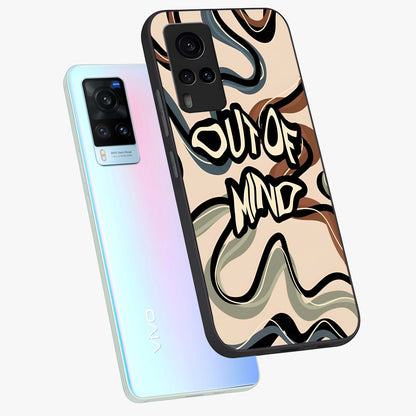 Out Of Mind Glass Case displayed in angled mockup highlighting bold statement design with modern artistic aesthetic.