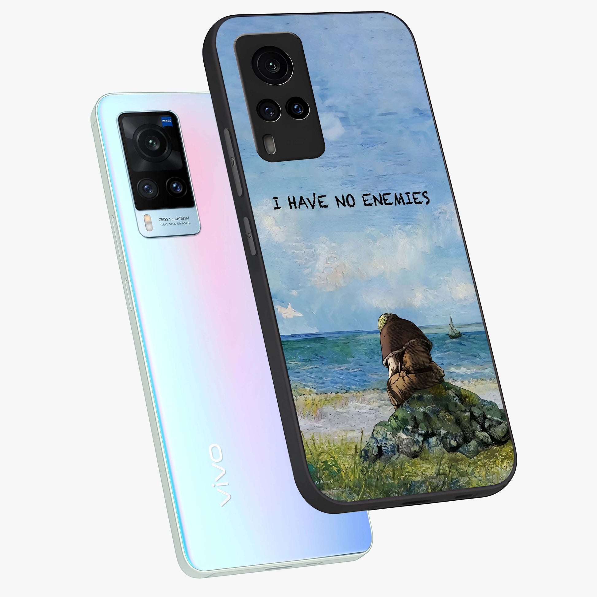 Peace Beyond War Glass Case displayed in angled mockup highlighting meaningful message design with artistic aesthetic style.