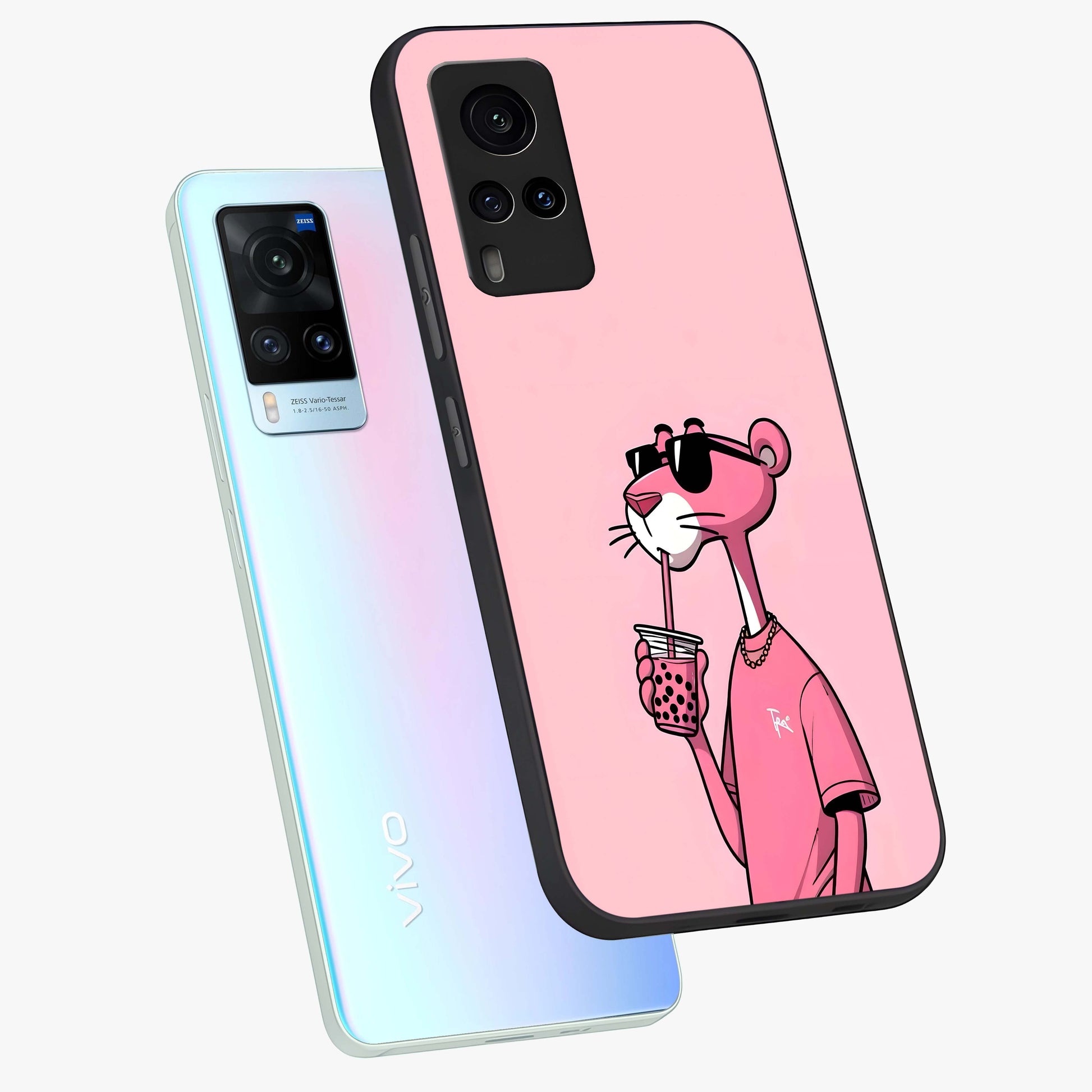 Pink Panther Glass Case displayed in angled mockup highlighting playful cartoon character design with vibrant pink aesthetic.