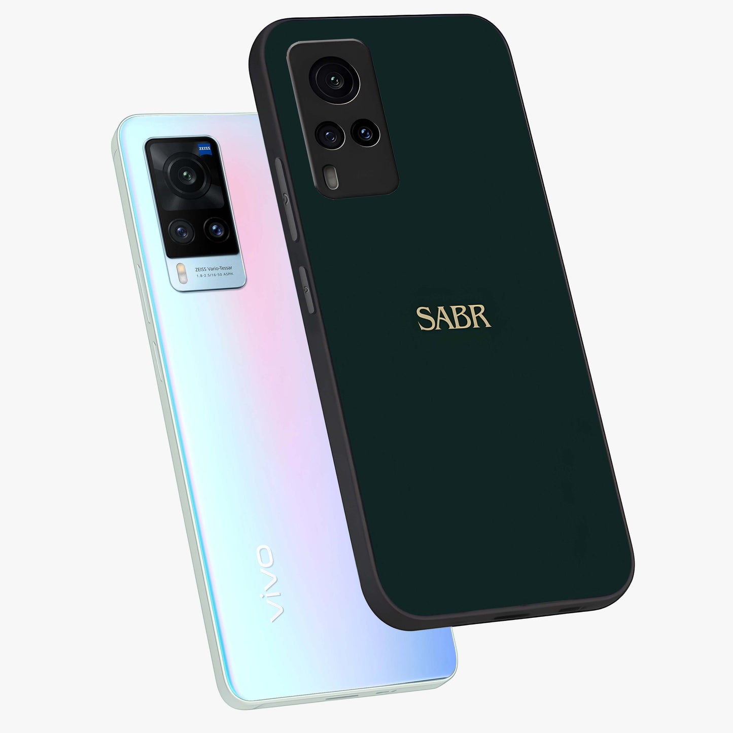 Sabr Minimal Patience Glass Case displayed in angled mockup highlighting simple inspirational design with clean aesthetic style.