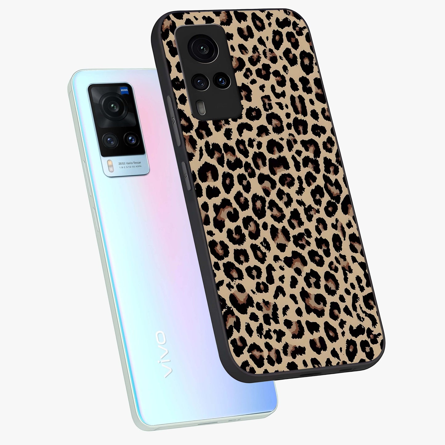 Savage Chic Pattern Glass Case displayed in angled mockup highlighting bold fashion inspired design with chic aesthetic.