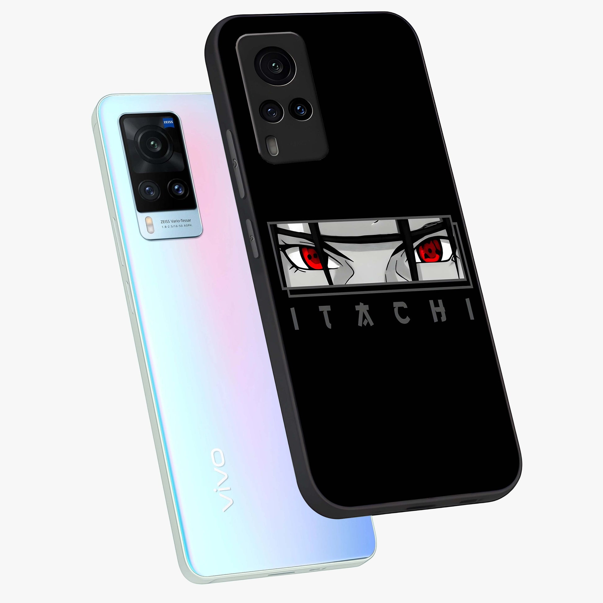 Scarlet Gaze Dominance Glass Case displayed in angled mockup highlighting intense visual design with bold scarlet aesthetic.