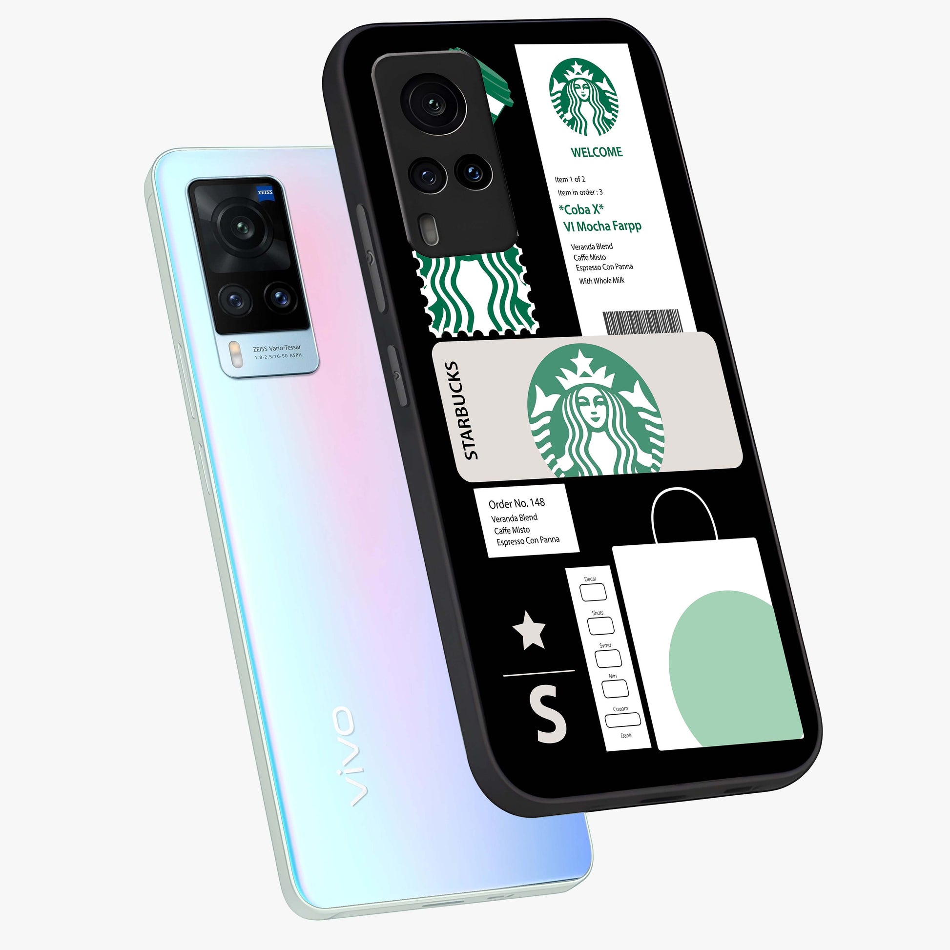 Starbucks Mocha Glass Case displayed in angled mockup highlighting stylish mocha themed design with cozy café aesthetic.