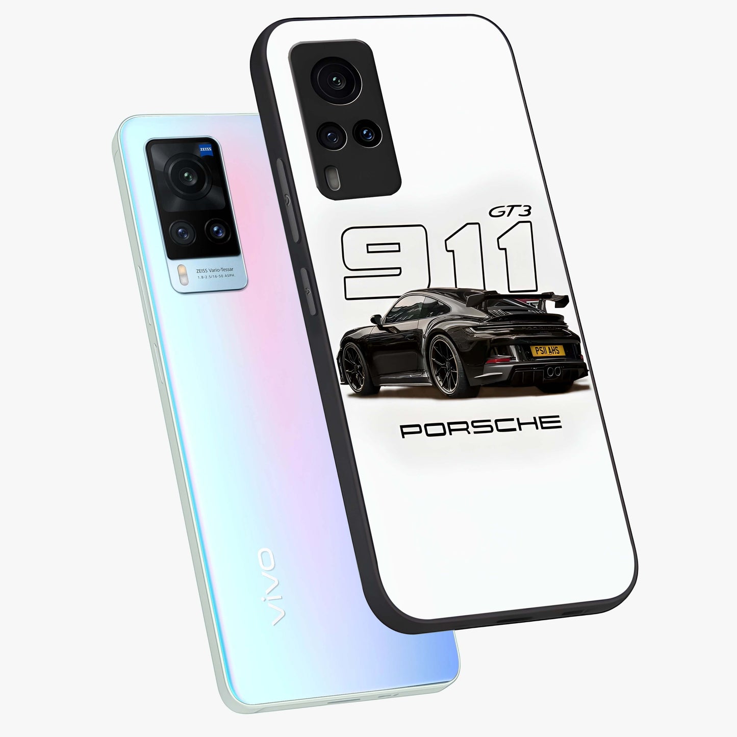 Turbo Legacy Icon Glass Case displayed in angled mockup highlighting dynamic automotive design with performance aesthetic.