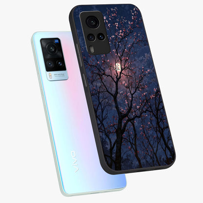 Twilight Sakura Serenade Glass Case displayed in angled mockup highlighting delicate sakura flower design with dreamy aesthetic.