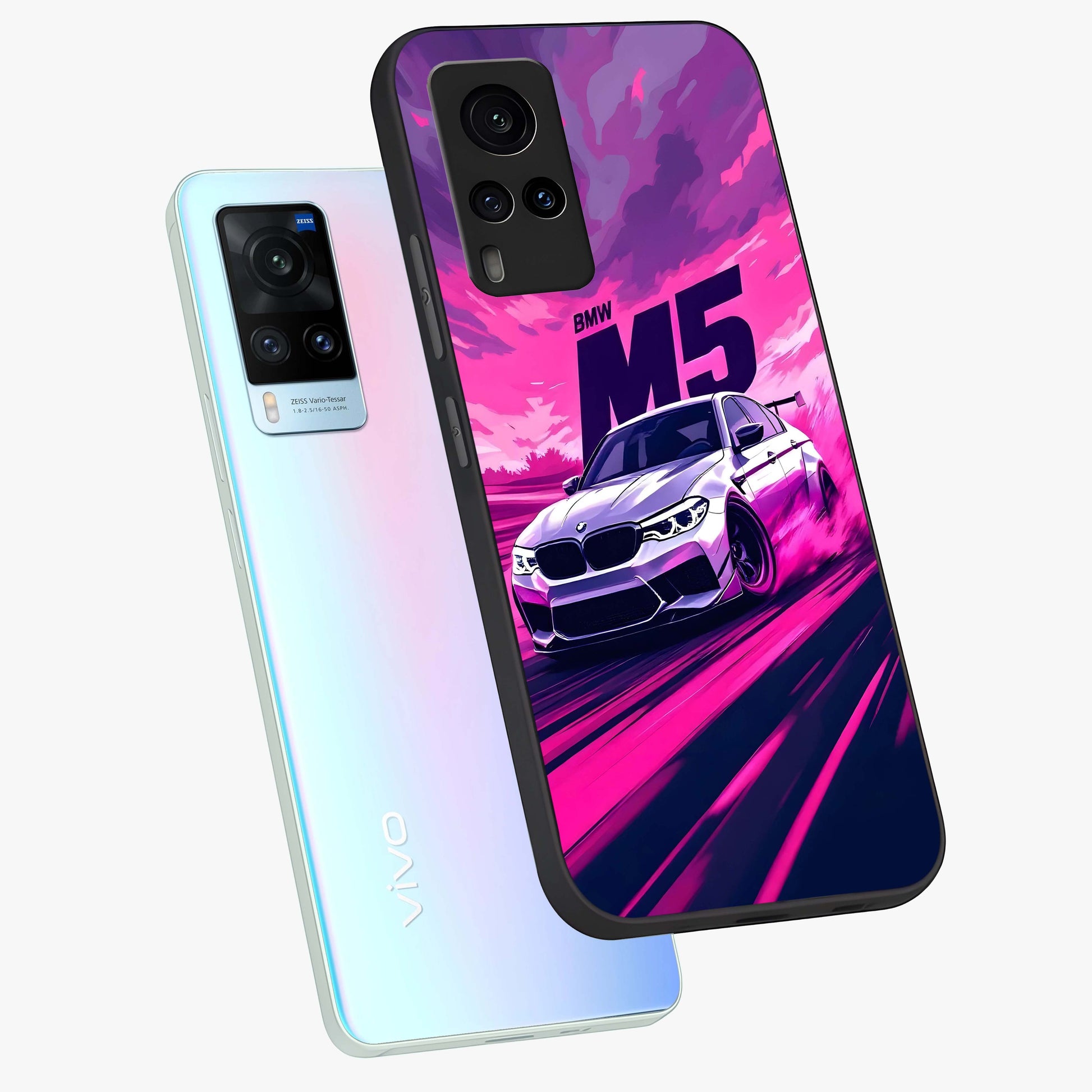 Velocity Drift Pulse Glass Case displayed in angled mockup highlighting dynamic drift design with sporty automotive aesthetic.