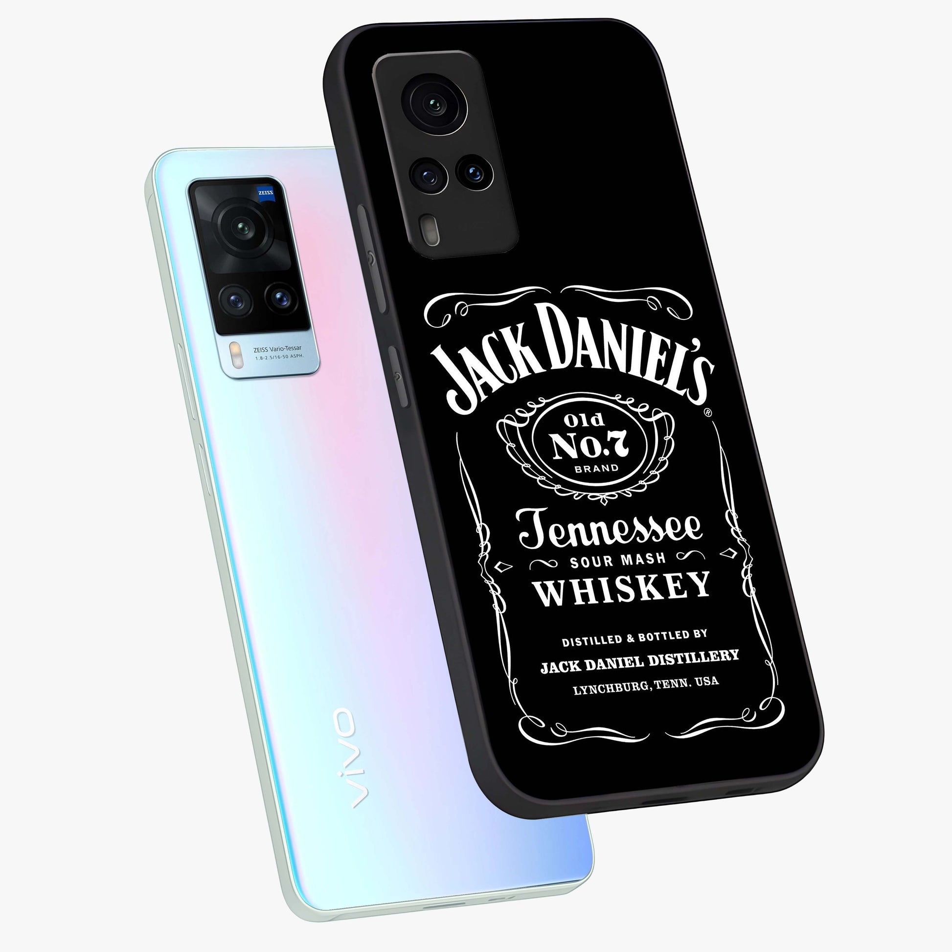 Vintage Whiskey Heritage Glass Case displayed in angled mockup highlighting retro beverage themed design with heritage aesthetic.