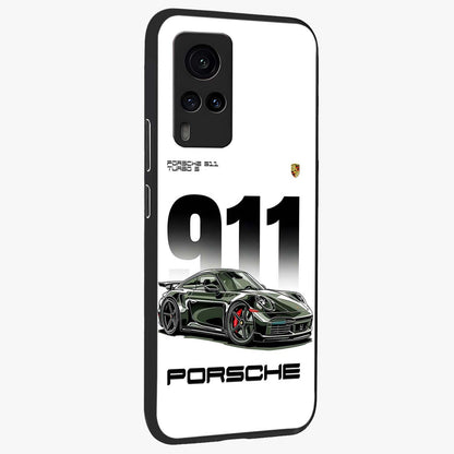 911 Turbo Dominance Glass Case upright perspective showcasing powerful racing design and modern automotive aesthetic.