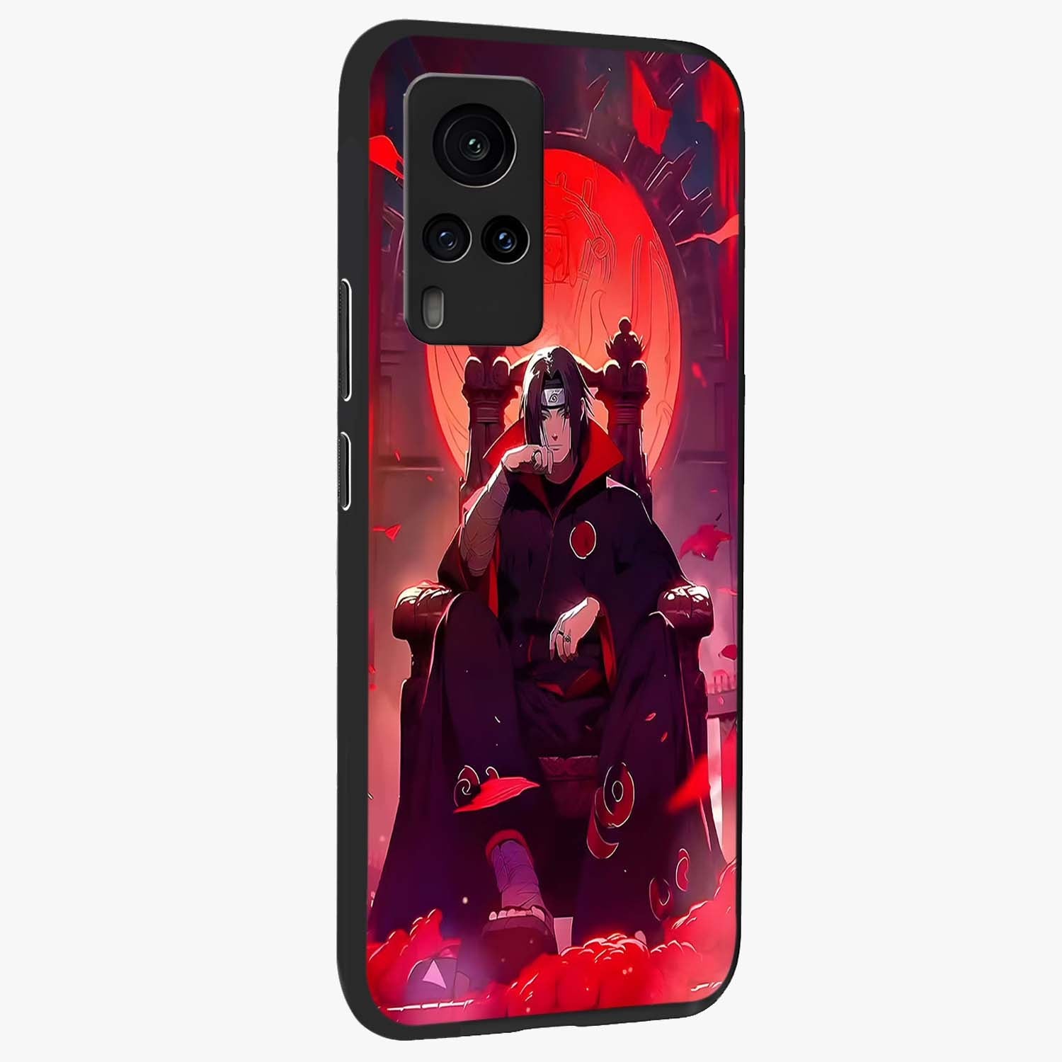Blood Moon Sovereign Glass Case upright view showcasing powerful moon inspired artwork with cosmic aesthetic style.
