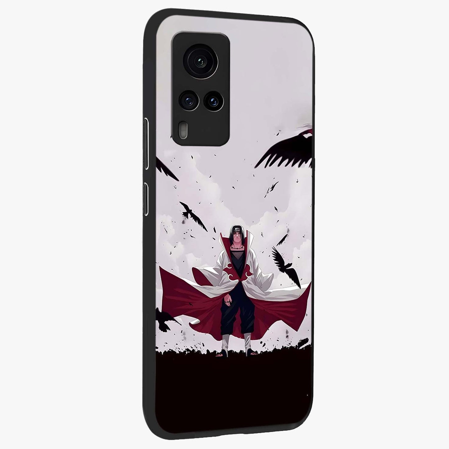 Crimson Crow Ascension Glass Case upright view showcasing dramatic crow artwork with bold gothic theme.