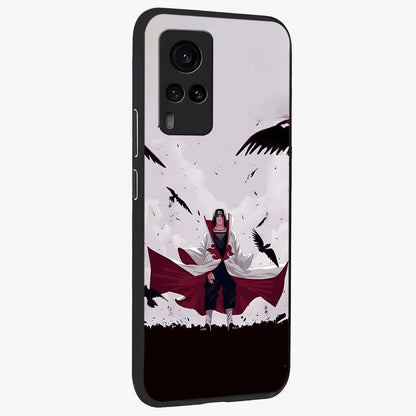 Crimson Crow Ascension Glass Case upright view showcasing dramatic crow artwork with bold gothic theme.