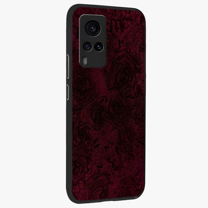 Crimson Fade Flow Glass Case upright view showcasing dynamic crimson flow artwork with stylish abstract theme.
