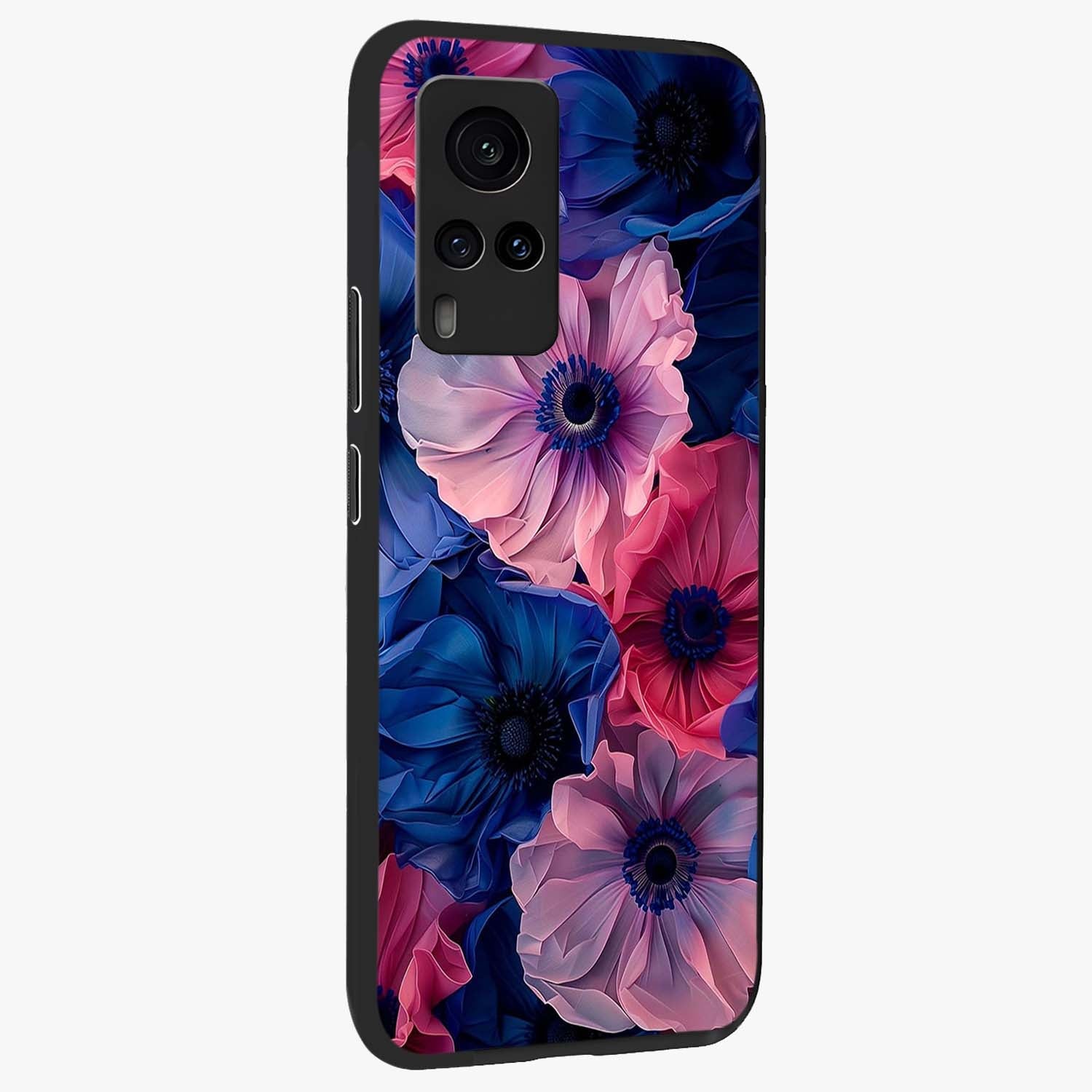 Flower Paper Art Pattern Glass Case upright view showcasing decorative paper floral artwork with creative craft style.