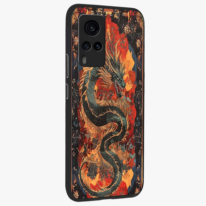Inferno Dragon Soul Glass Case upright view showcasing intense dragon artwork with fantasy fire theme.