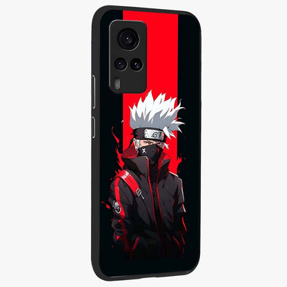 Kakashi Scarlet Shadow Glass Case upright view showcasing intense anime ninja artwork with dark action theme.