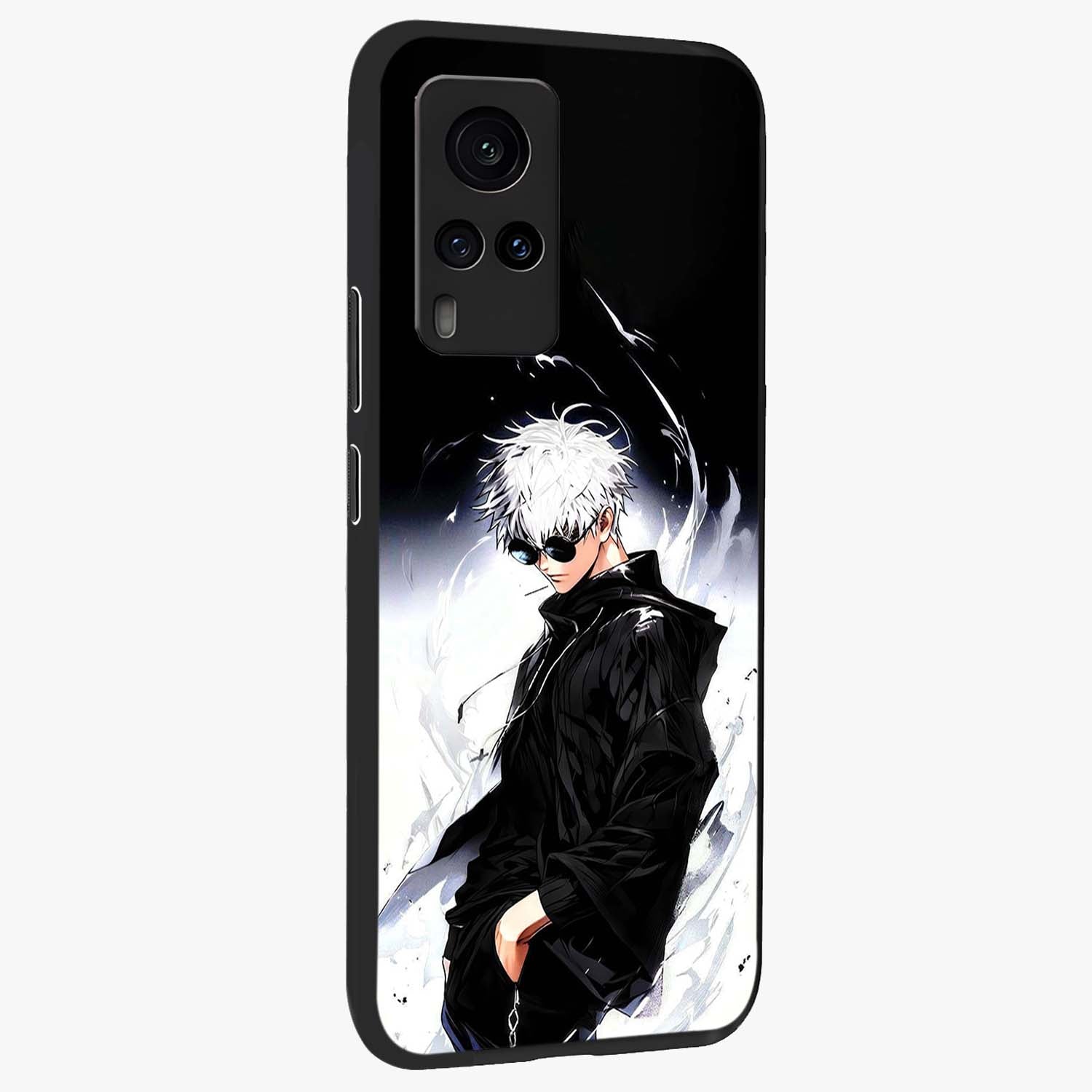 Limitless Shadow King Glass Case upright view showcasing bold shadow warrior artwork with epic fantasy theme.